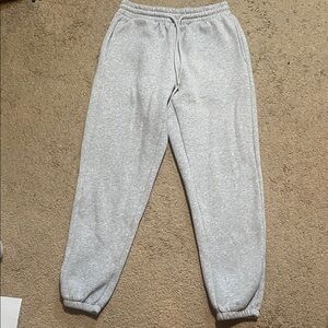 Light grey, cuff sweatpants, size small, like new condition.